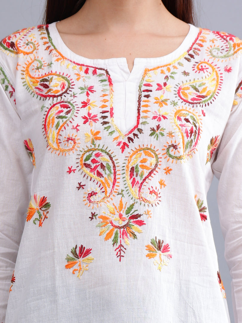Seva Chikan Hand Embroidered Cotton Lucknowi Chikankari Top