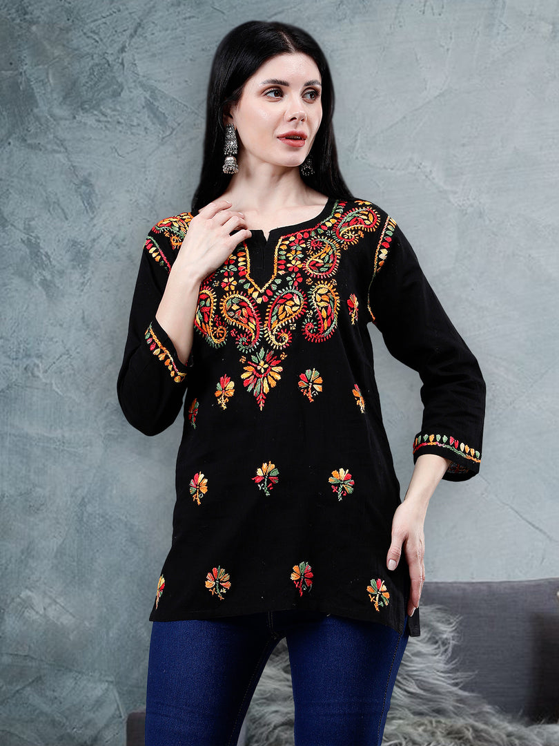 Seva Chikan Hand Embroidered Cotton Lucknowi Chikankari Top