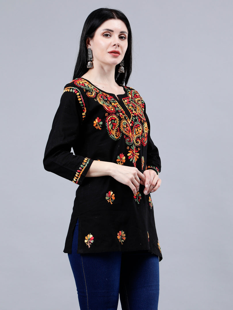 Seva Chikan Hand Embroidered Cotton Lucknowi Chikankari Top