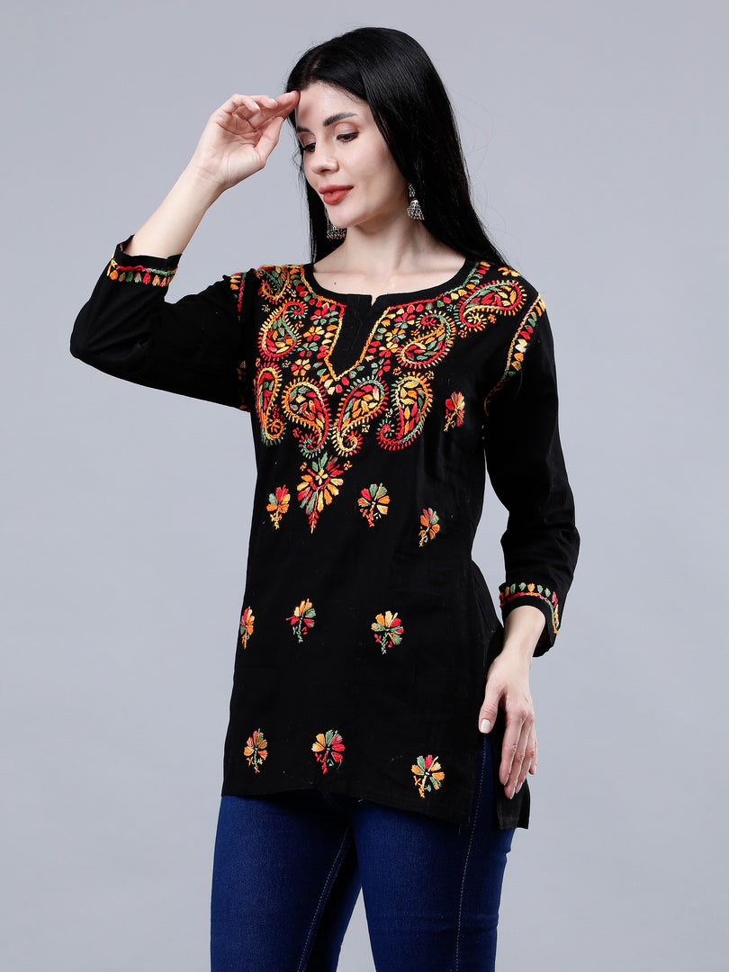 Seva Chikan Hand Embroidered Cotton Lucknowi Chikankari Top