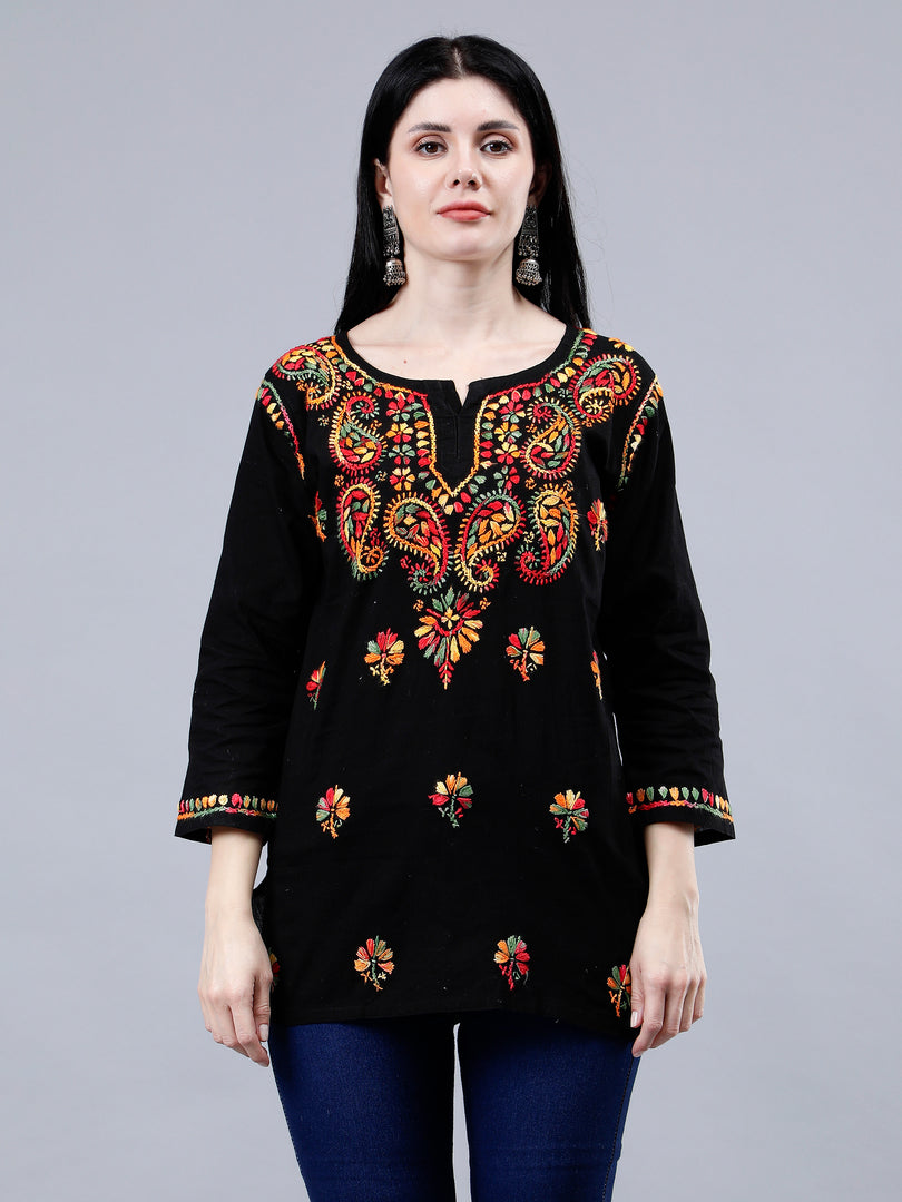 Seva Chikan Hand Embroidered Cotton Lucknowi Chikankari Top