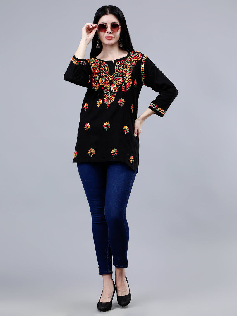 Seva Chikan Hand Embroidered Cotton Lucknowi Chikankari Top