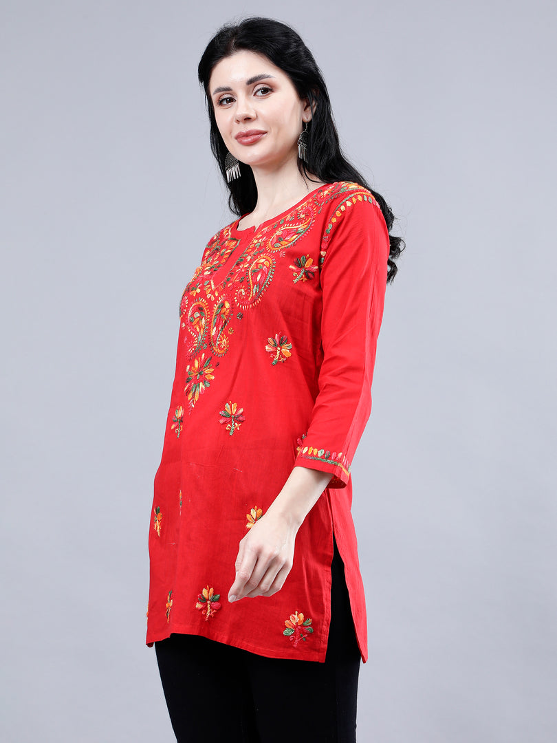 Seva Chikan Hand Embroidered Cotton Lucknowi Chikankari Top
