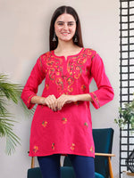 Load image into Gallery viewer, Seva Chikan Hand Embroidered Cotton Lucknowi Chikankari Top
