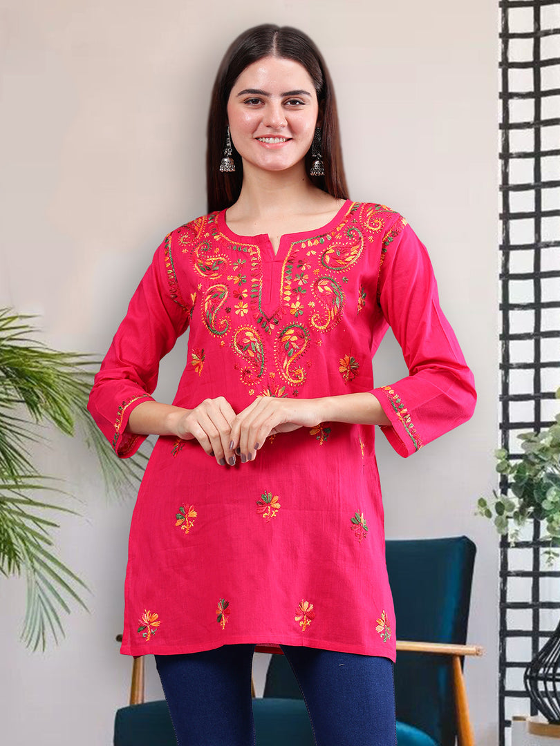 Seva Chikan Hand Embroidered Cotton Lucknowi Chikankari Top