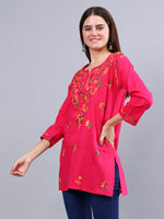Load image into Gallery viewer, Seva Chikan Hand Embroidered Cotton Lucknowi Chikankari Top