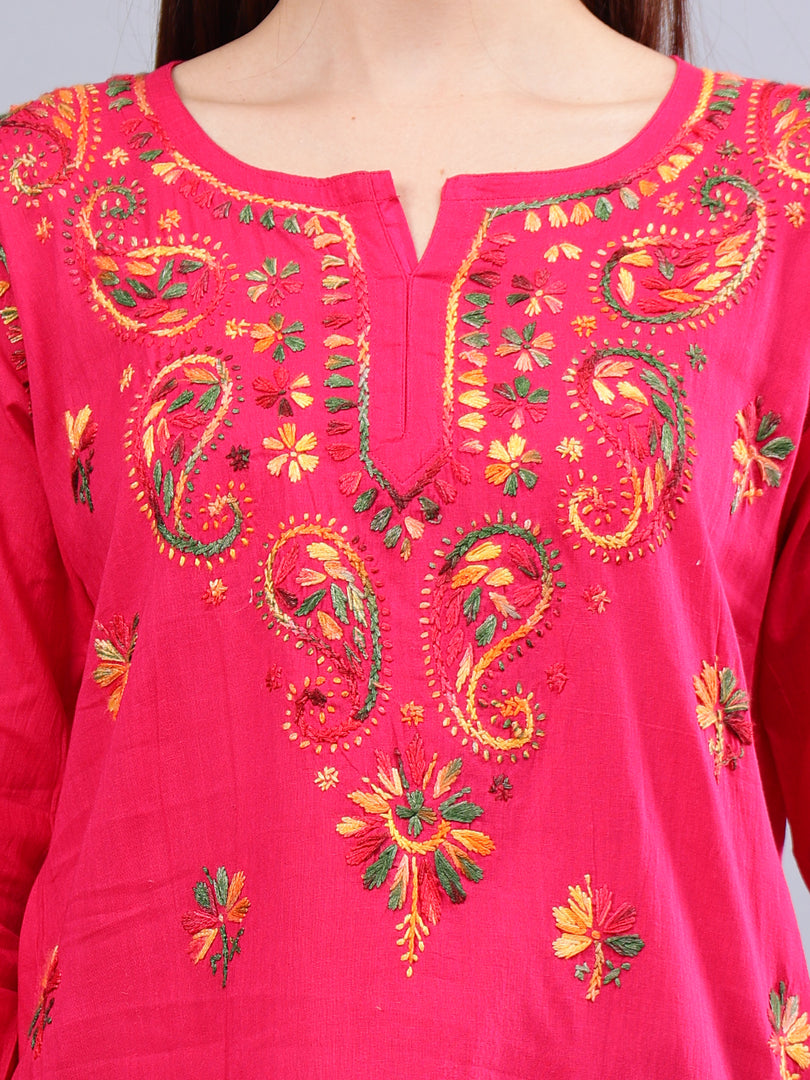 Seva Chikan Hand Embroidered Cotton Lucknowi Chikankari Top