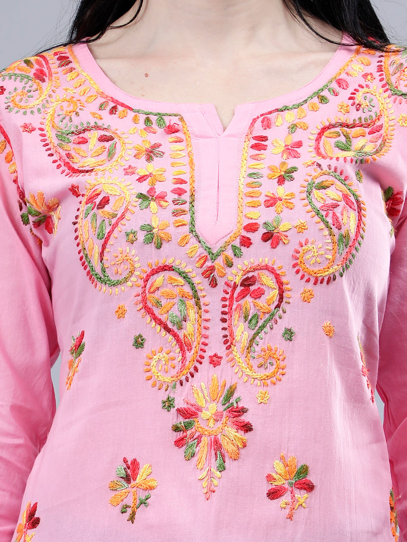 Seva Chikan Hand Embroidered Cotton Lucknowi Chikankari Top