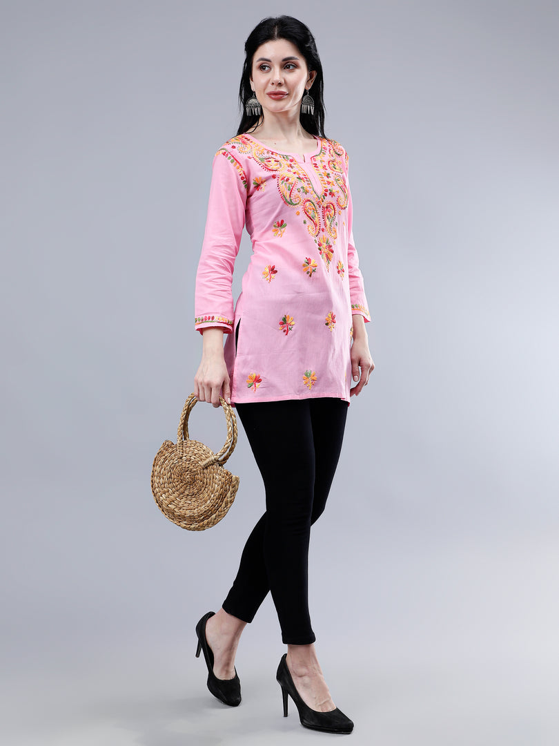 Seva Chikan Hand Embroidered Cotton Lucknowi Chikankari Top