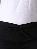 Load image into Gallery viewer, Seva Chikan Hand Embroidered Black Lycra Lucknawi Chikankari Pant-SCL11023