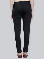 Load image into Gallery viewer, Seva Chikan Hand Embroidered Black Cotton Lucknawi Chikankari Palazzo-SCL11024