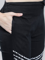 Load image into Gallery viewer, Seva Chikan Hand Embroidered Black Cotton Lucknawi Chikankari Palazzo-SCL11024