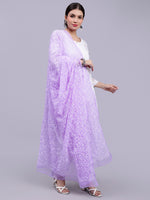 Load image into Gallery viewer, Seva Chikan Hand Embroidered Lucknowi Chikankari Mauve Georgette Tepchi Work Dupatta-SCL12012