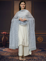 Load image into Gallery viewer, Seva Chikan Hand Embroidered Lucknowi Chikankari Georgette Tepchi Work Dupatta