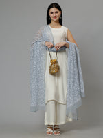Load image into Gallery viewer, Seva Chikan Hand Embroidered Lucknowi Chikankari Georgette Tepchi Work Dupatta