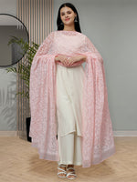Load image into Gallery viewer, Seva Chikan Hand Embroidered Lucknowi Chikankari Georgette Tepchi Work Dupatta