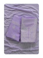 Load image into Gallery viewer, Seva Chikan Hand Embroidered Mauve Cotton Lucknowi Chikankari Unstitched Suit Piece-SCL13059