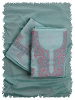 Load image into Gallery viewer, Seva Chikan Hand Embroidered Sea Green Cotton Lucknowi Chikankari Unstitched Suit Piece-SCL13108