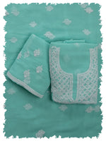 Load image into Gallery viewer, Seva Chikan Hand Embroidered Sea Green Georgette Lucknowi Chikankari Unstitched Suit Piece-SCL13111