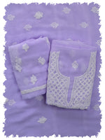 Load image into Gallery viewer, Seva Chikan Hand Embroidered Georgette Lucknowi Chikankari Unstitched Suit Piece