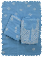 Load image into Gallery viewer, Seva Chikan Hand Embroidered Georgette Lucknowi Chikankari Unstitched Suit Piece