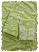 Load image into Gallery viewer, Seva Chikan Hand Embroidered Georgette Lucknowi Chikankari Unstitched Suit Piece