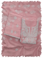 Load image into Gallery viewer, Seva Chikan Hand Embroidered Peach Georgette Lucknowi Chikankari Unstitched Suit Piece-SCL13124