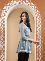 Load image into Gallery viewer, Seva Chikan Hand Embroidered Georgette Lucknowi Chikan Top