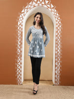 Load image into Gallery viewer, Seva Chikan Hand Embroidered Georgette Lucknowi Chikan Top