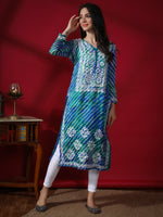 Load image into Gallery viewer, Seva Chikan Hand Embroidered Kota Lucknowi Chikan Kurta With Matching Slip