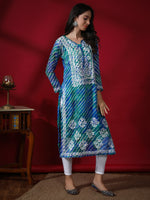Load image into Gallery viewer, Seva Chikan Hand Embroidered Kota Lucknowi Chikan Kurta With Matching Slip