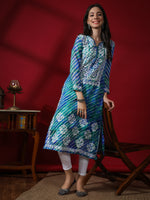 Load image into Gallery viewer, Seva Chikan Hand Embroidered Kota Lucknowi Chikan Kurta With Matching Slip