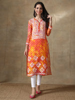 Load image into Gallery viewer, Seva Chikan Hand Embroidered Kota Lucknowi Chikan Kurta With Matching Slip
