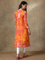 Load image into Gallery viewer, Seva Chikan Hand Embroidered Kota Lucknowi Chikan Kurta With Matching Slip