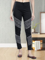 Load image into Gallery viewer, Seva Chikan Hand Embroidered Black Cotton Lucknawi Chikankari Palazzo-SCL11024