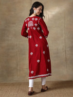 Load image into Gallery viewer, Seva Chikan Hand Embroidered Cotton Lucknowi Chikankari A-Line Kurta