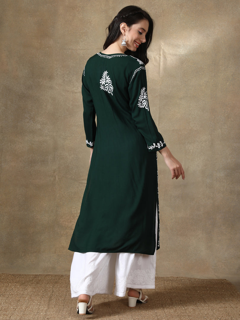 Seva Chikan Hand Embroidered Modal Cotton Lucknowi Chikankari Kurta