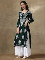Load image into Gallery viewer, Seva Chikan Hand Embroidered Modal Cotton Lucknowi Chikankari Kurta