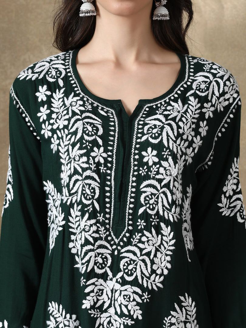 Seva Chikan Hand Embroidered Modal Cotton Lucknowi Chikankari Kurta