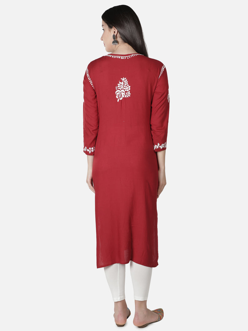 Seva Chikan Hand Embroidered Modal Cotton Lucknowi Chikankari Kurta