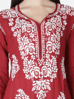 Load image into Gallery viewer, Seva Chikan Hand Embroidered Modal Cotton Lucknowi Chikankari Kurta
