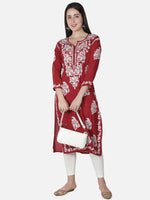 Load image into Gallery viewer, Seva Chikan Hand Embroidered Modal Cotton Lucknowi Chikankari Kurta