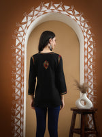Load image into Gallery viewer, Seva Chikan Hand Embroidered Cotton Lucknowi Chikan Short Top