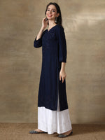 Load image into Gallery viewer, Seva Chikan Hand Embroidered Rayon Lucknowi Chikankari Kurta