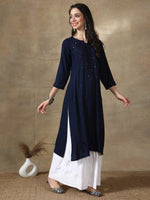 Load image into Gallery viewer, Seva Chikan Hand Embroidered Rayon Lucknowi Chikankari Kurta