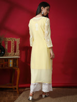 Load image into Gallery viewer, Seva Chikan Hand Embroidered Georgette Lucknowi Chikan Kurti With Slip