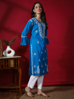 Load image into Gallery viewer, Seva Chikan Hand Embroidered Cotton Lucknowi Chikankari Kurta