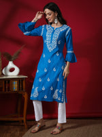 Load image into Gallery viewer, Seva Chikan Hand Embroidered Cotton Lucknowi Chikankari Kurta