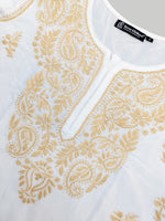 Load image into Gallery viewer, Seva Chikan Hand Embroidered White Cotton Lucknowi Chikankari Kurta