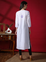 Load image into Gallery viewer, Seva Chikan Hand Embroidered White Cotton Lucknowi Chikankari Kurta